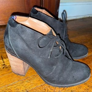 Tommy Hilfiger Black Leather Heel Booties